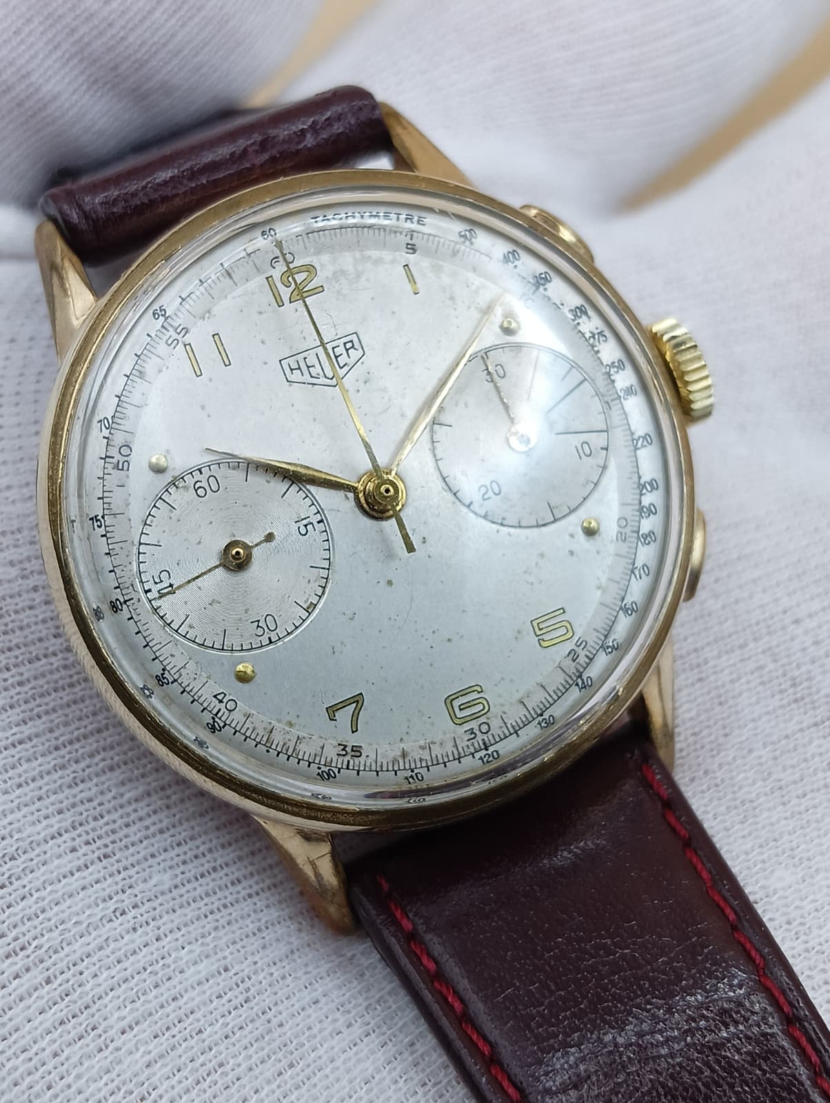 Heuer Chronograph 1950's Gold Plated