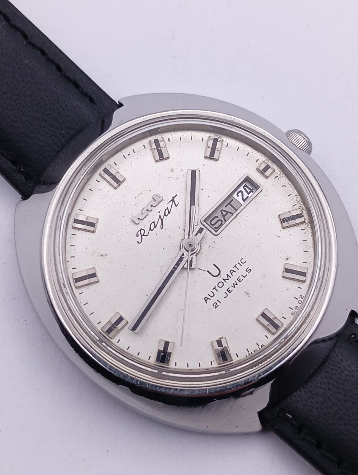Vintage HMT Rajat Automatico – 21 Jewels – Giorno/Data – Made in India