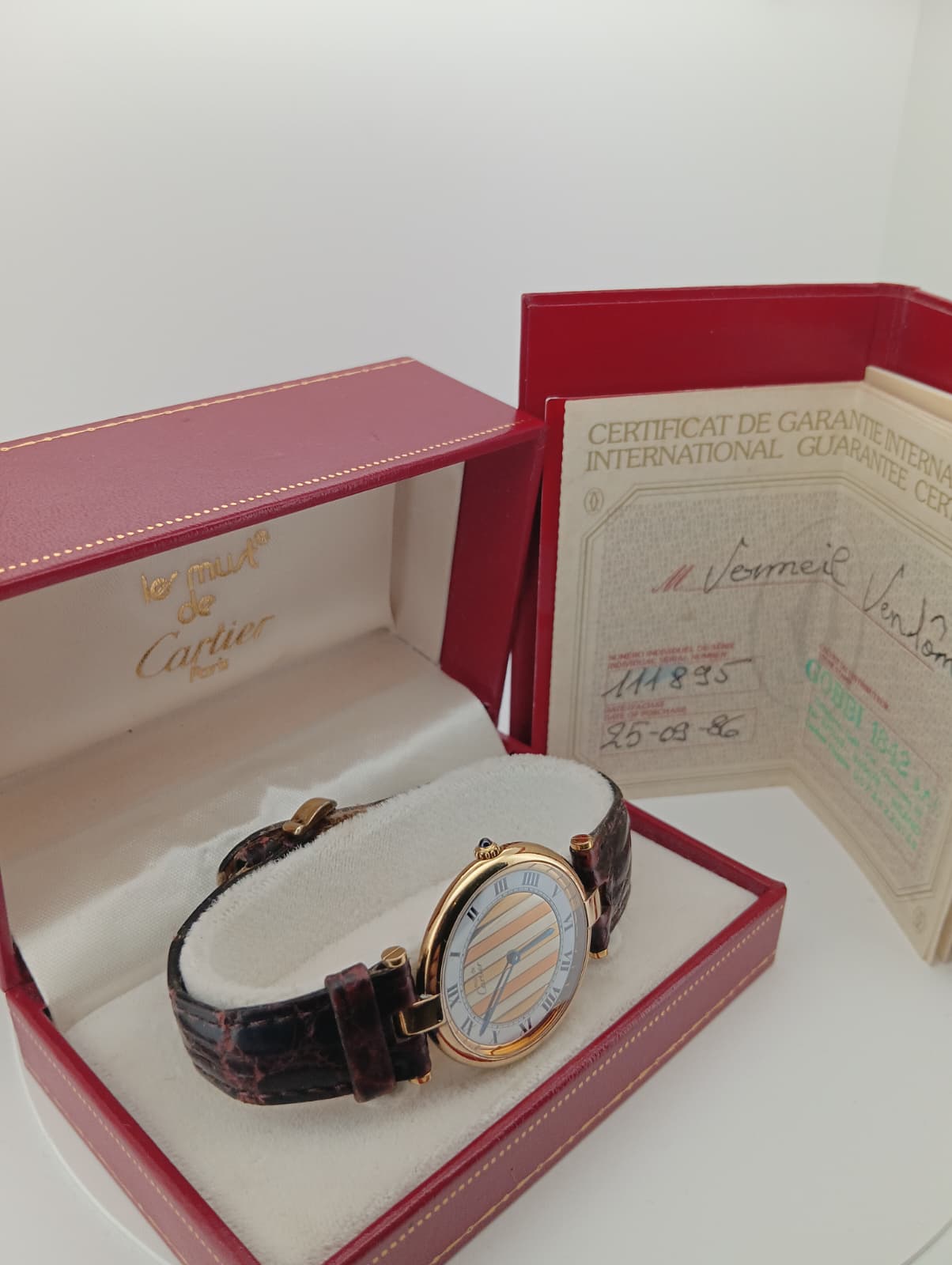 Cartier Must Vendôme Vermeil "Trinity Dial" ref.590004