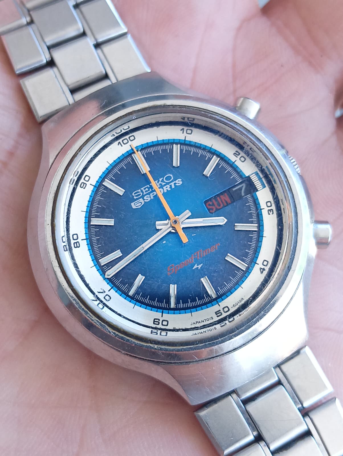SEIKO 5 Sports Speed-Timer "Blue Dial" Vintage – Ref. 7015-8000