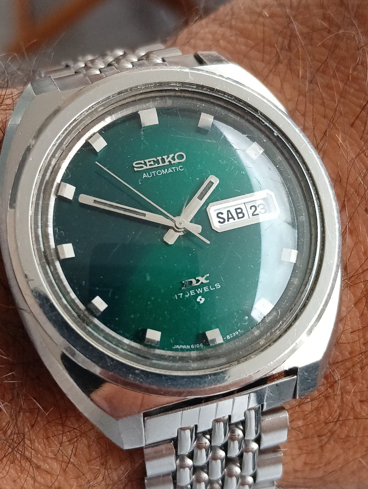 Seiko DX Rare 6106-8207 Vintage 1969 Greed Dial , Good conditions