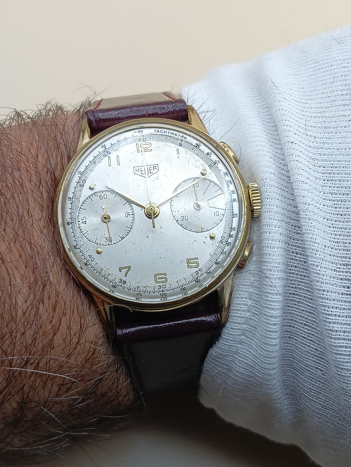 Heuer Chronograph 1950's Gold Plated