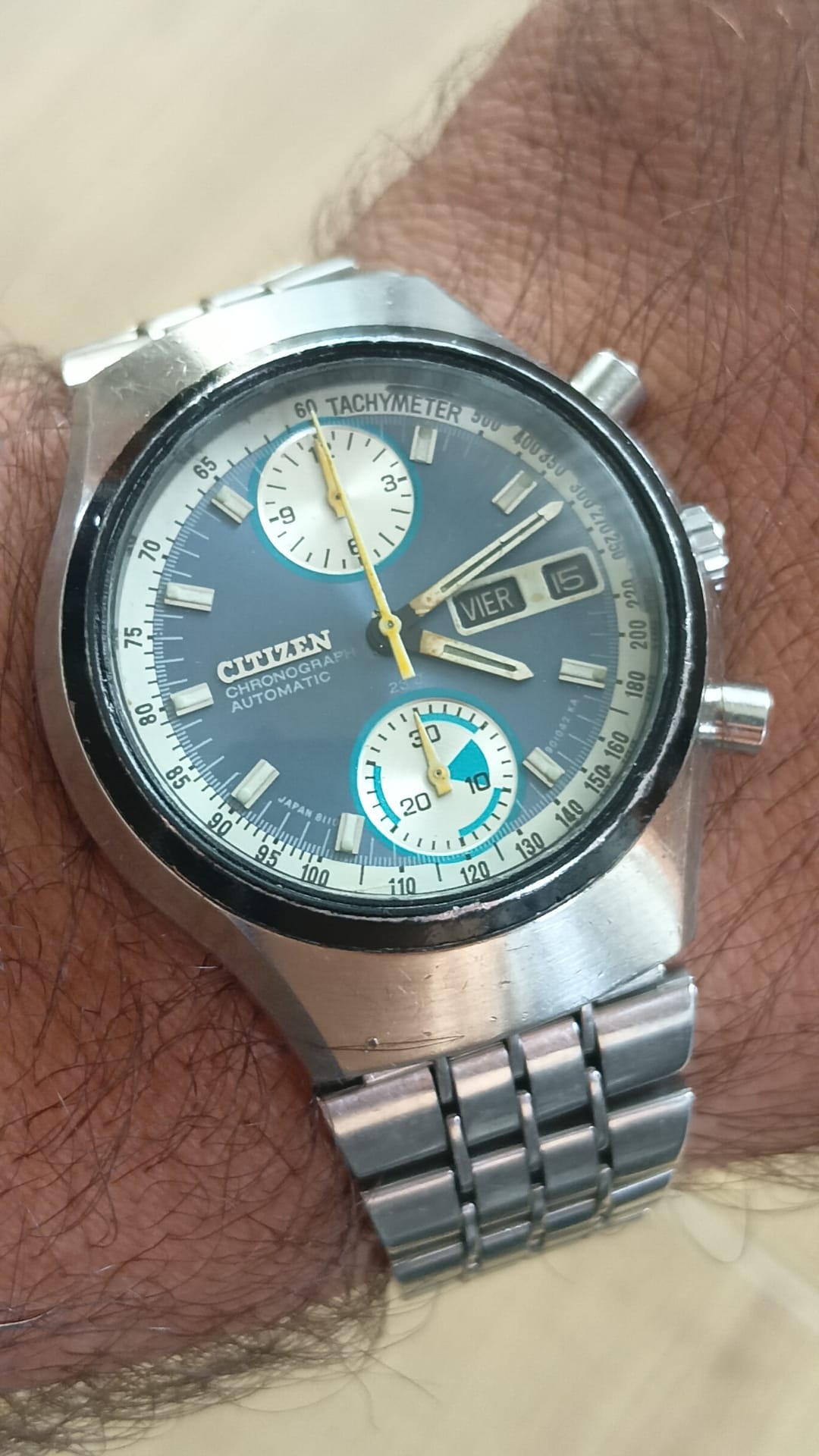 Citizen Automatic Chronograph 67-9038 "Spider" Blue Dial (Anni '70)