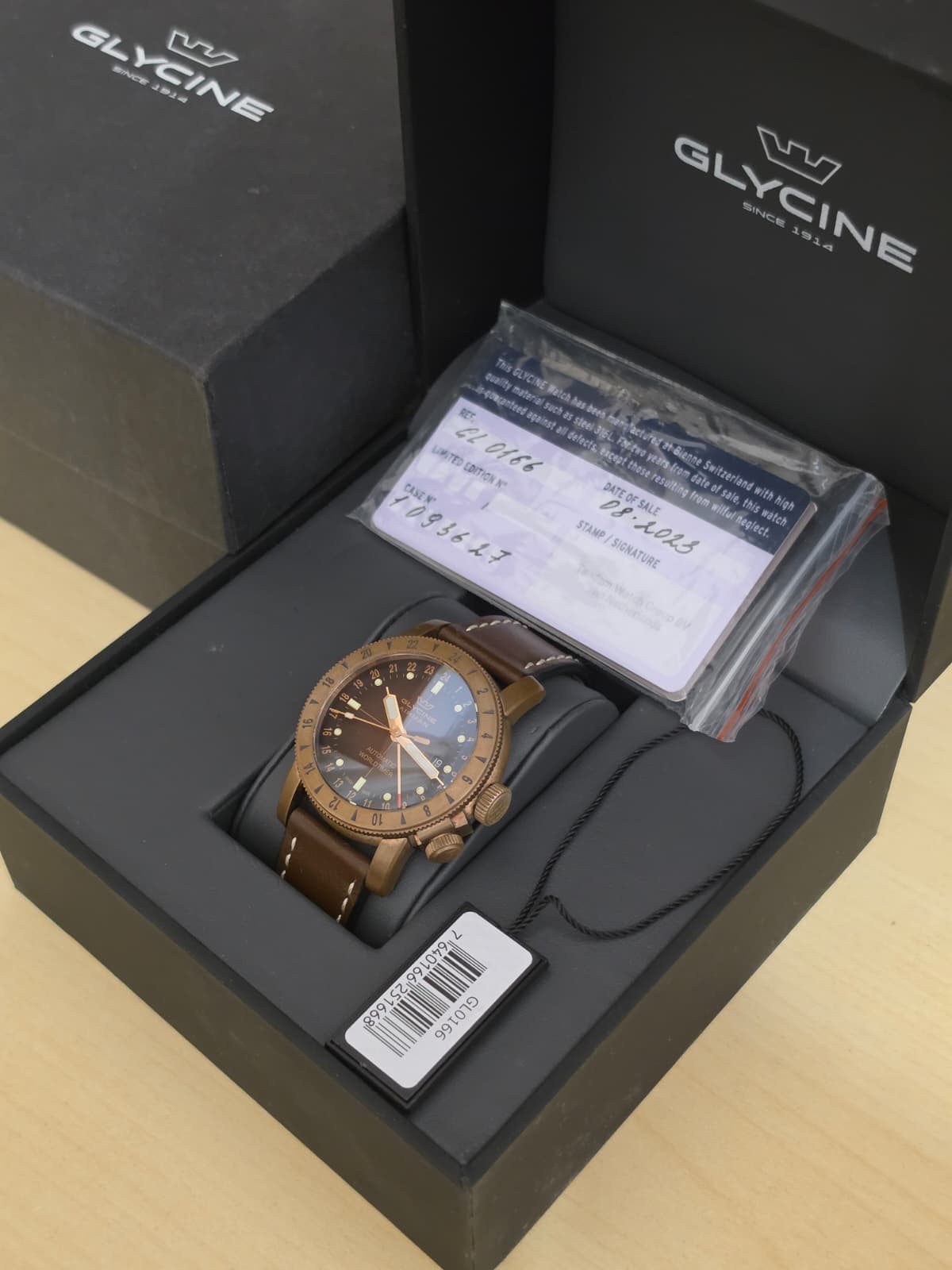 Glycine Airman 44 Bronze Automatic Worldtimer – Ref. GL0166